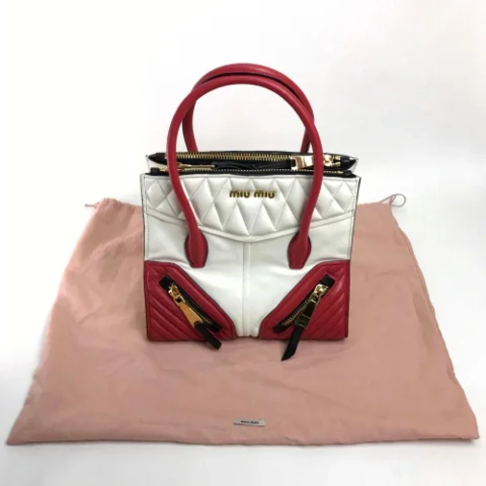 Miu Pre-owned Leather handbags White Dames