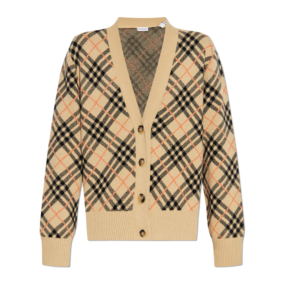 Cardigan con estampado de cuadros Burberry Hombre Miinto