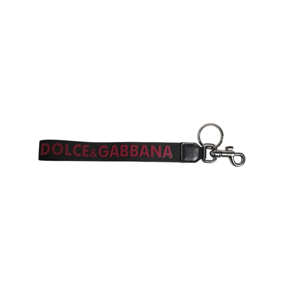 Dolce & Gabbana Unisex Black Logo Nylon Keychain Keyring