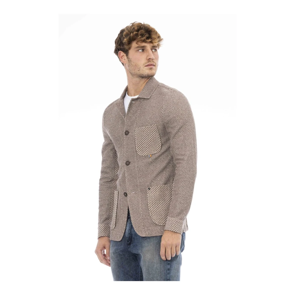 Distretto12 Klassieke Jas met Logo Details Brown Heren