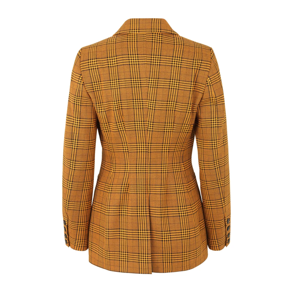 BAUM UND PFERDGARTEN Oranje Geruite Blazer Orange Dames
