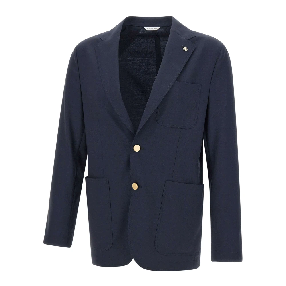 Manuel Ritz Men's Blue Wool Blazer - Blazers - 2XL - Jackets