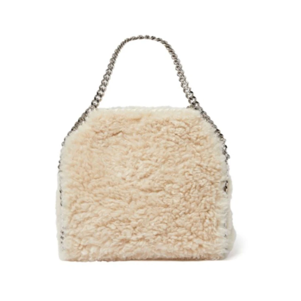 Stella Mccartney Faux-Fur Chain-Link Schoudertas Beige Dames