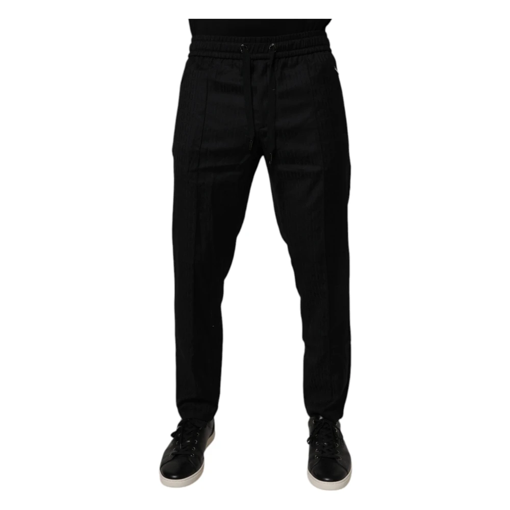 Dolce & Gabbana Men's Black Sweatpants,, Wool Jogger Trousers Medium