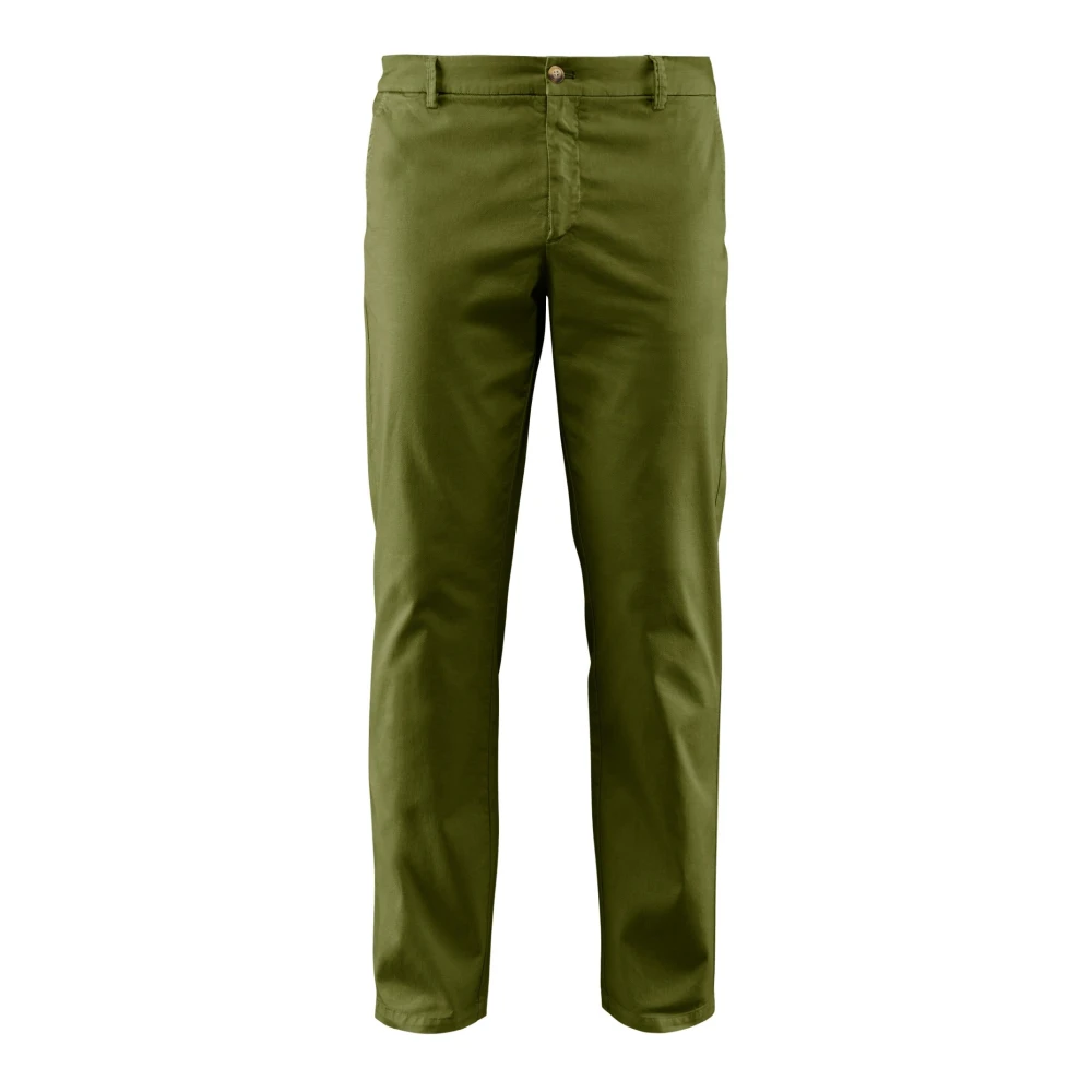 BomBoogie Bekväma Sit Stretch Bomull Chino Byxor Green, Herr