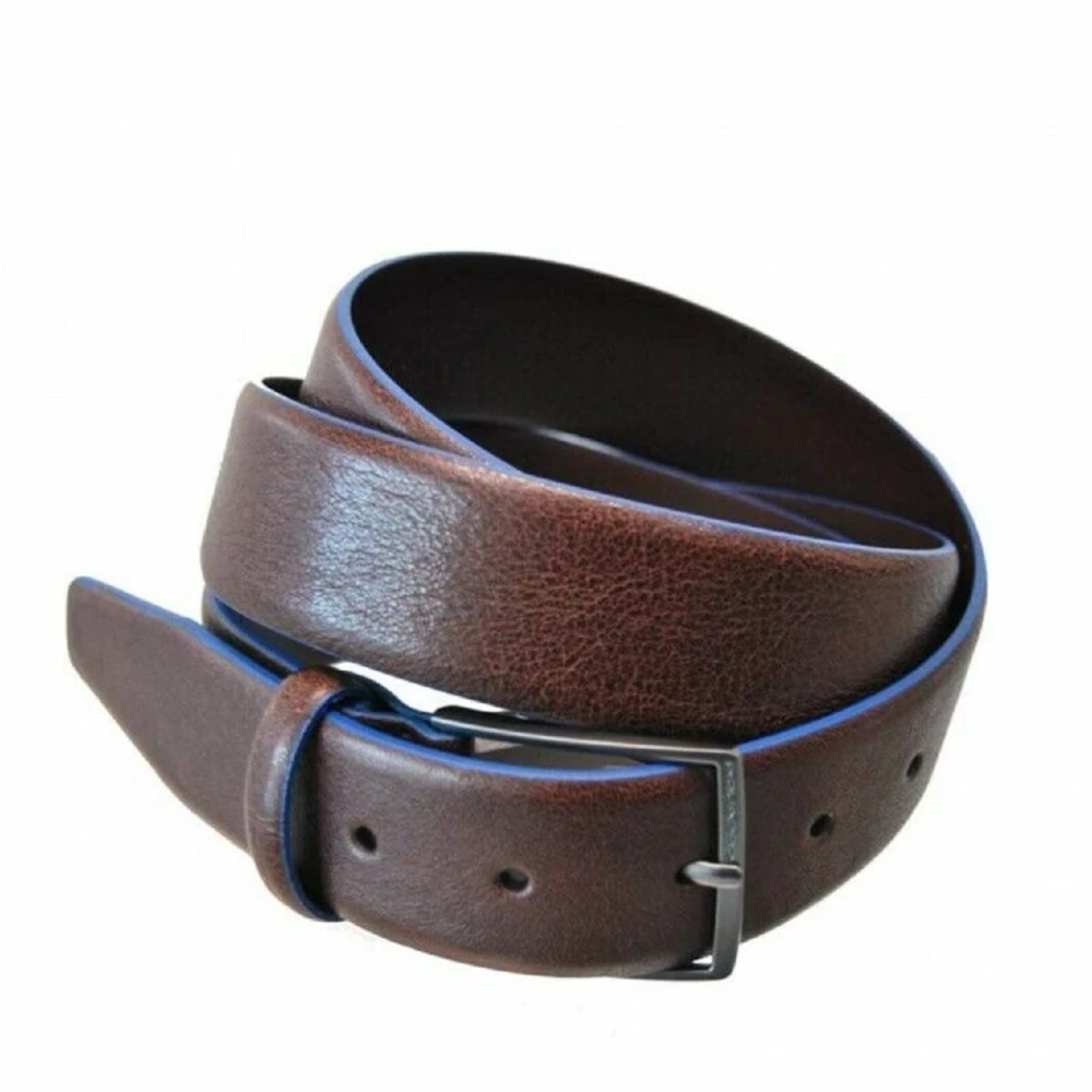 Piquadro Men's Brown Belts, One Size, Blue Square Special Belt