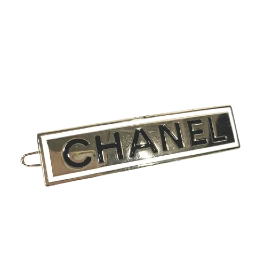 Chanel Vintage Pre-owned Metal hair-accessories Yellow Dames