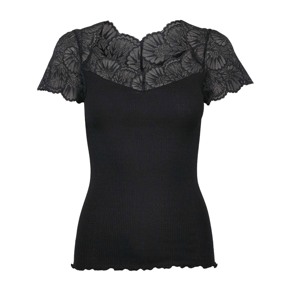 Rosemunde Zwart Kant Top Korte Mouw Elegant Black Dames