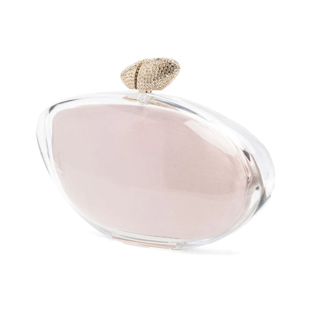 Benedetta Bruzziches Kristalversierde Witte Clutch Tas White Dames