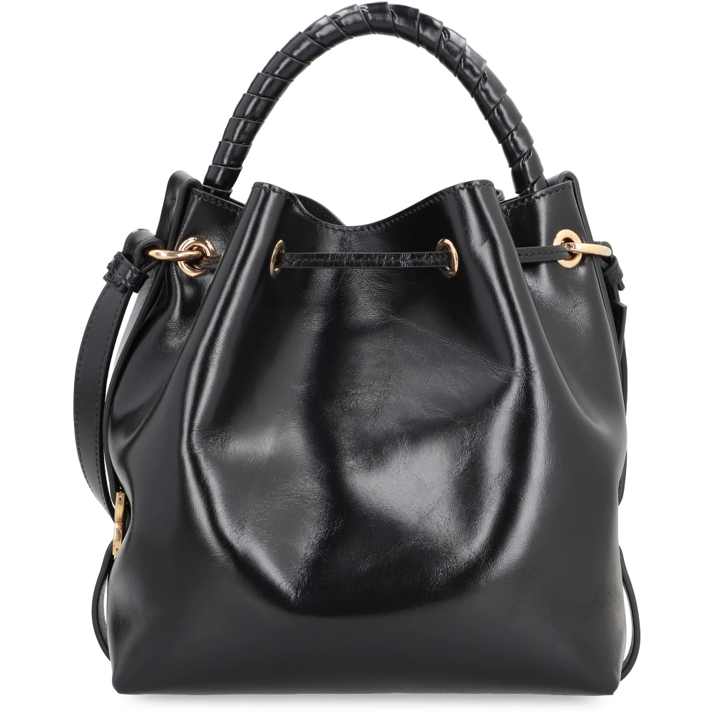 Chloé Leren Bucket Bag met Trekkoordsluiting Black Dames