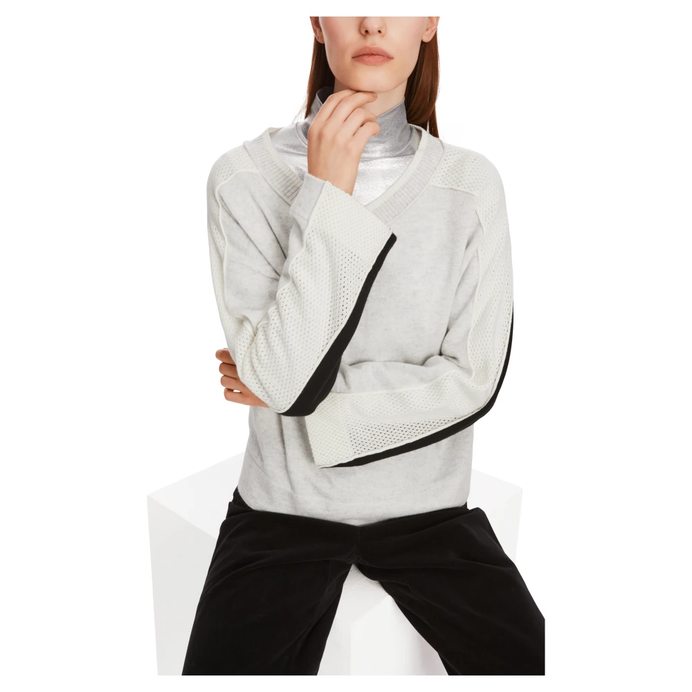 Marc Cain Oversized Wollen Kasjmier Trui Gray Dames