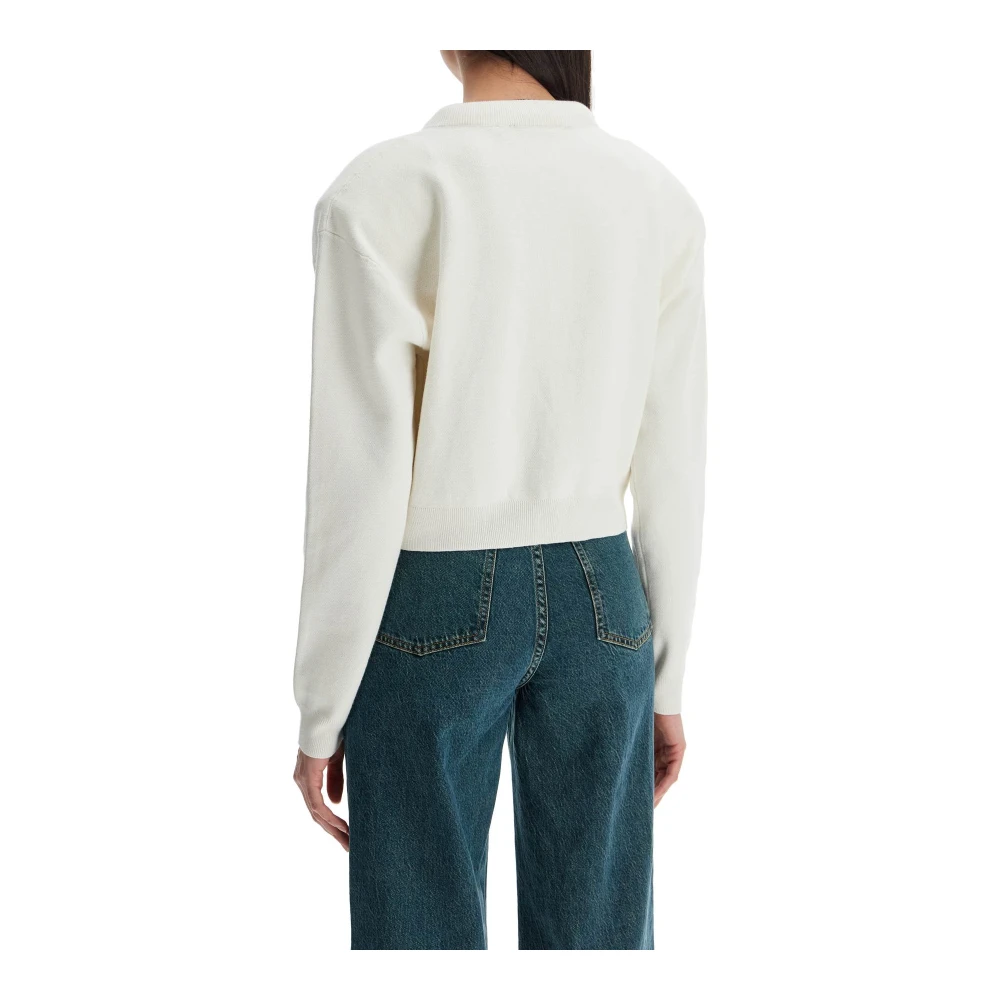 Rotate Birger Christensen Ivoor Katoenen Vest met Ronde Hals White Dames