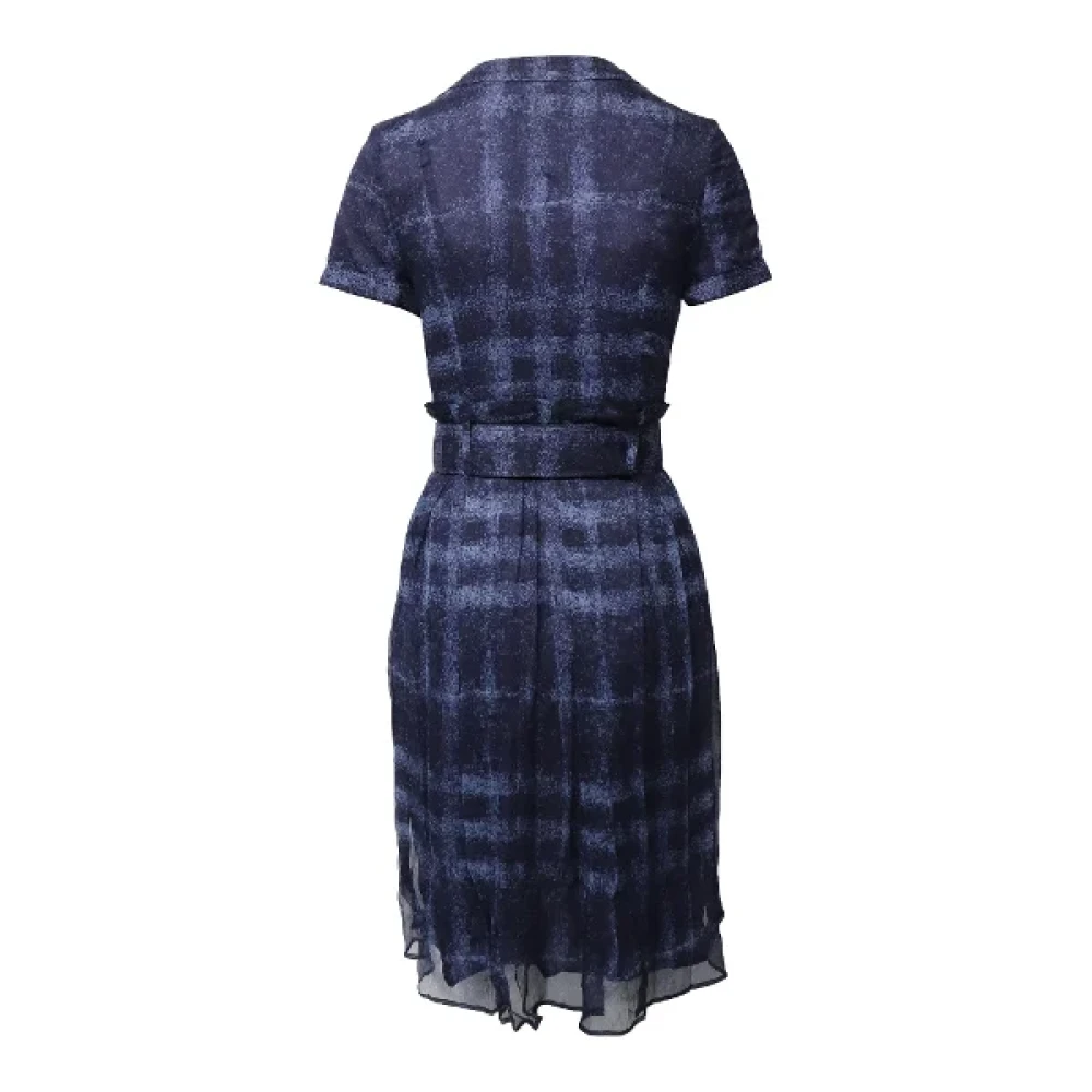 Burberry Vintage Pre-owned Silk dresses Blue Dames