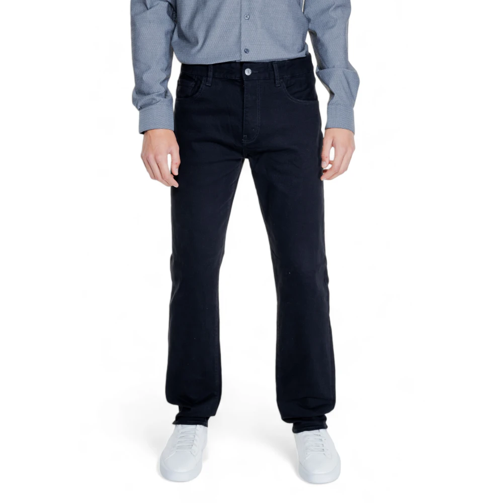 Armani Exchange Zwarte rits knoopsluiting herenbroek Black Heren