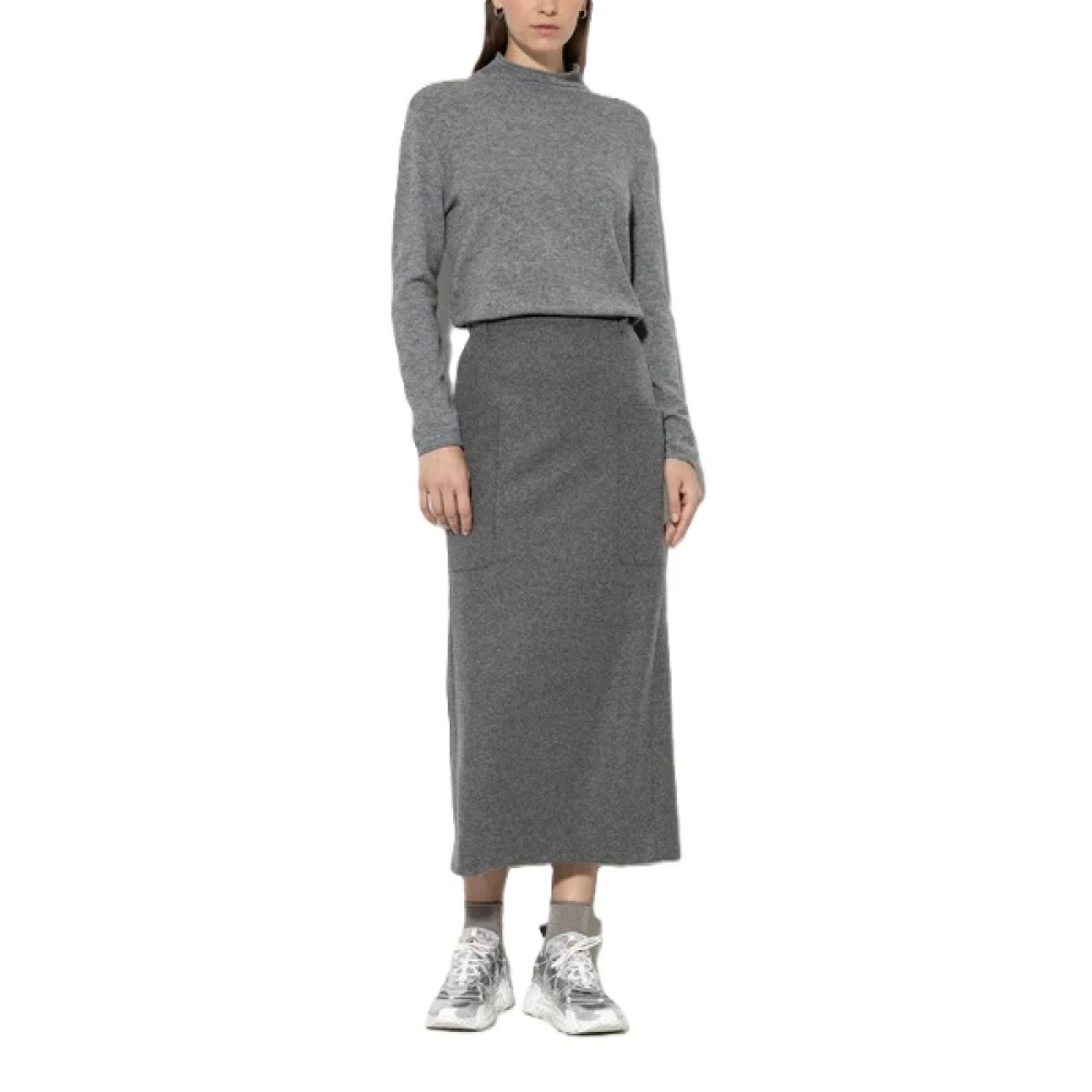 LUISA CERANO Flanellen Midi Rok Gray Dames