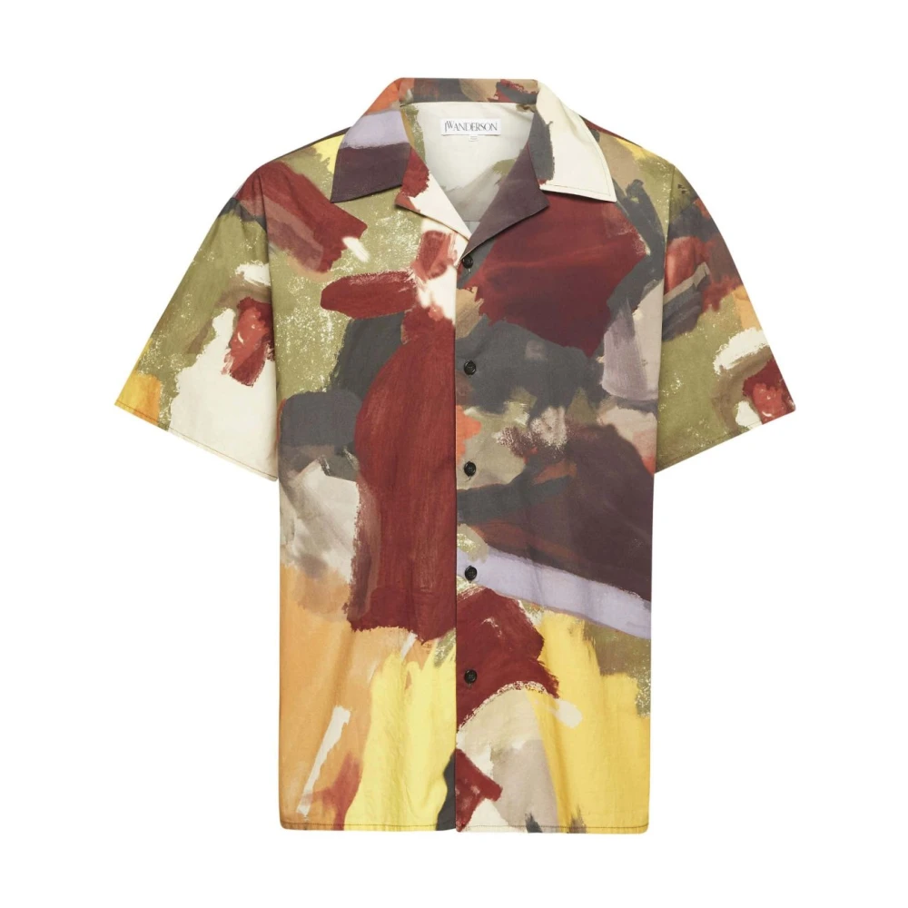 JW Anderson Groene Camp Kraag Shirt Multicolor Heren