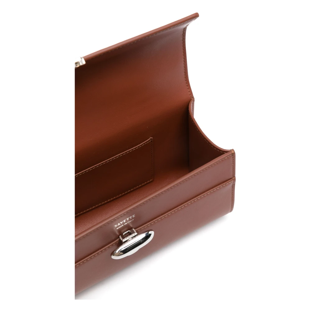 Savette Pochette van glad kalfsleer Brown Dames