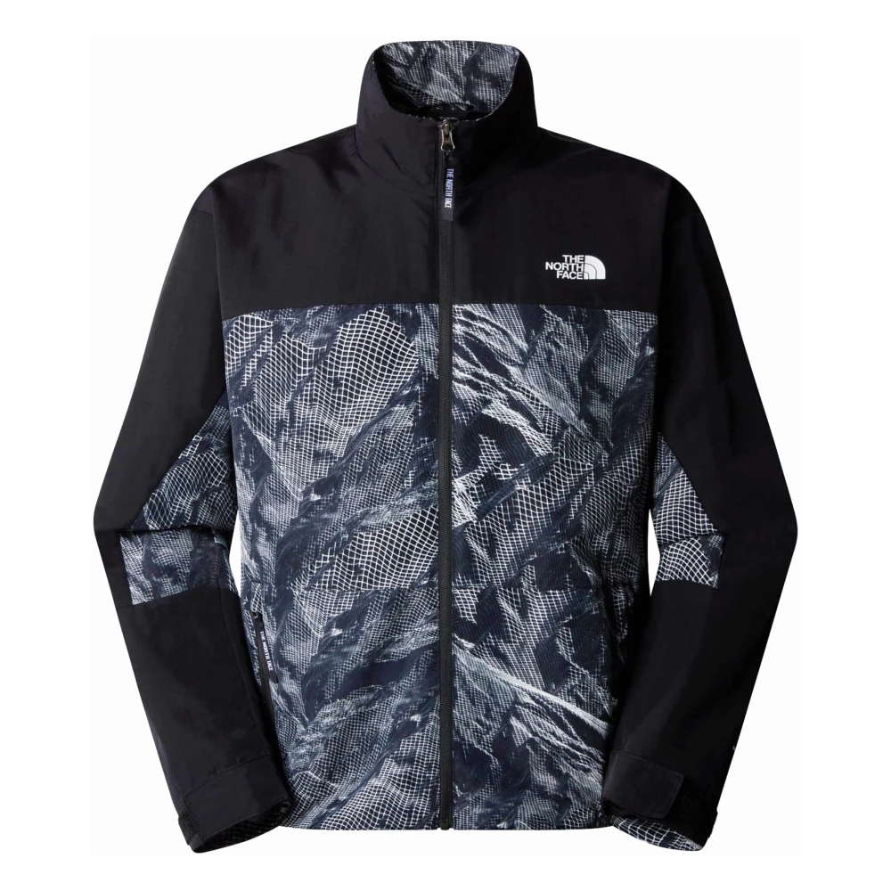 The North Face Zwarte 3D-geprinte Staande Kraag Jas Black Heren