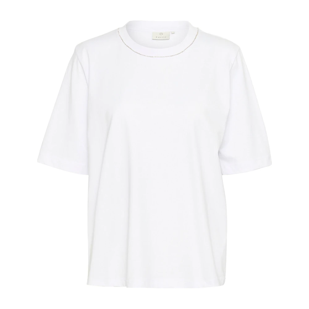 Kaffe Witte Optische Tee Oversized Zachte Kwaliteit White Dames