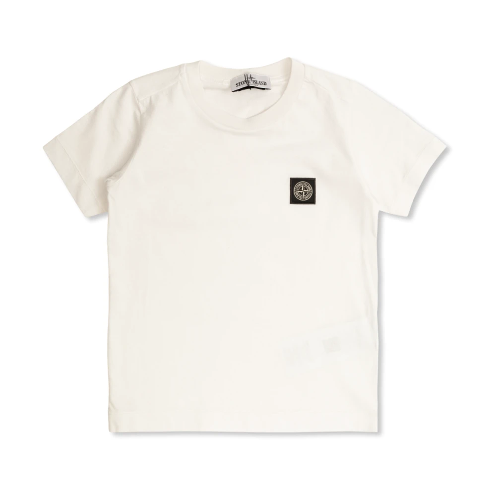 Stone Island T-Shirt With Logo Patch - Unisex - Kids Short Sleeve T-Shirts - White - 6 Y - Kids
