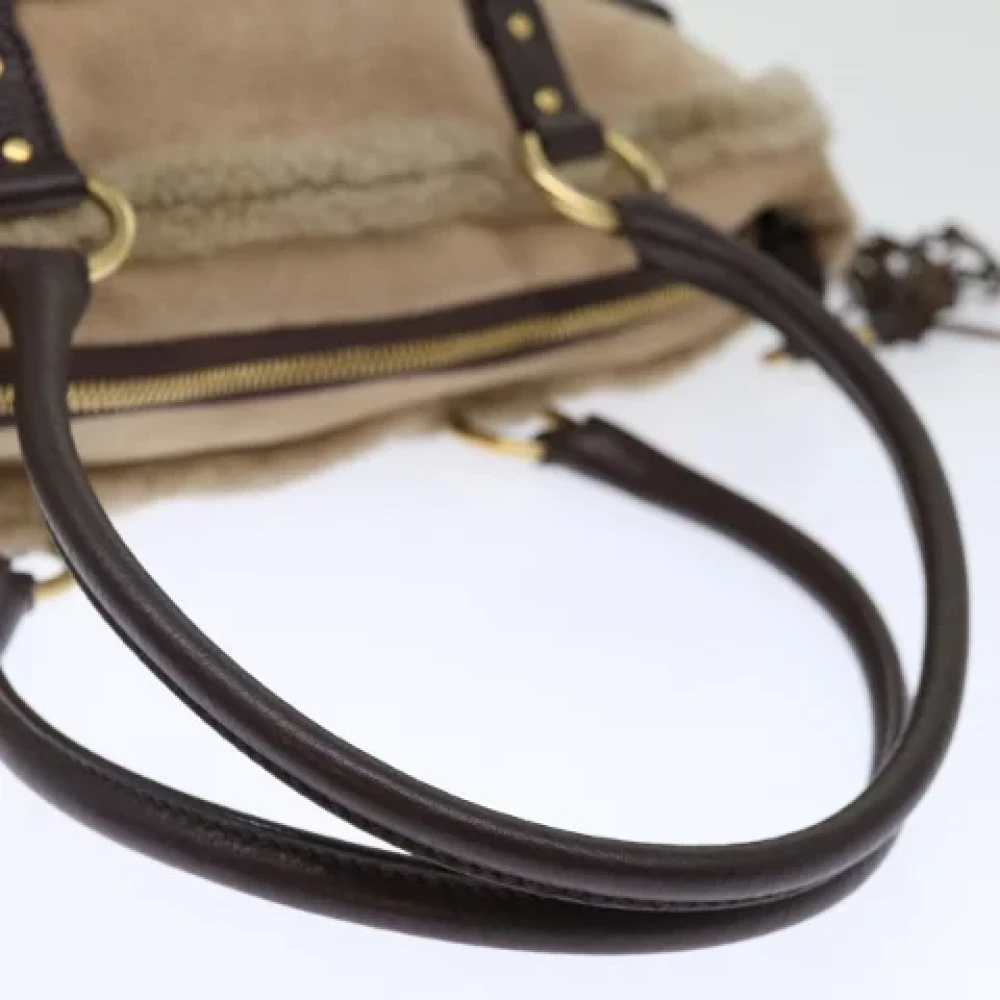 Salvatore Ferragamo Pre-owned Suede handbags Beige Dames