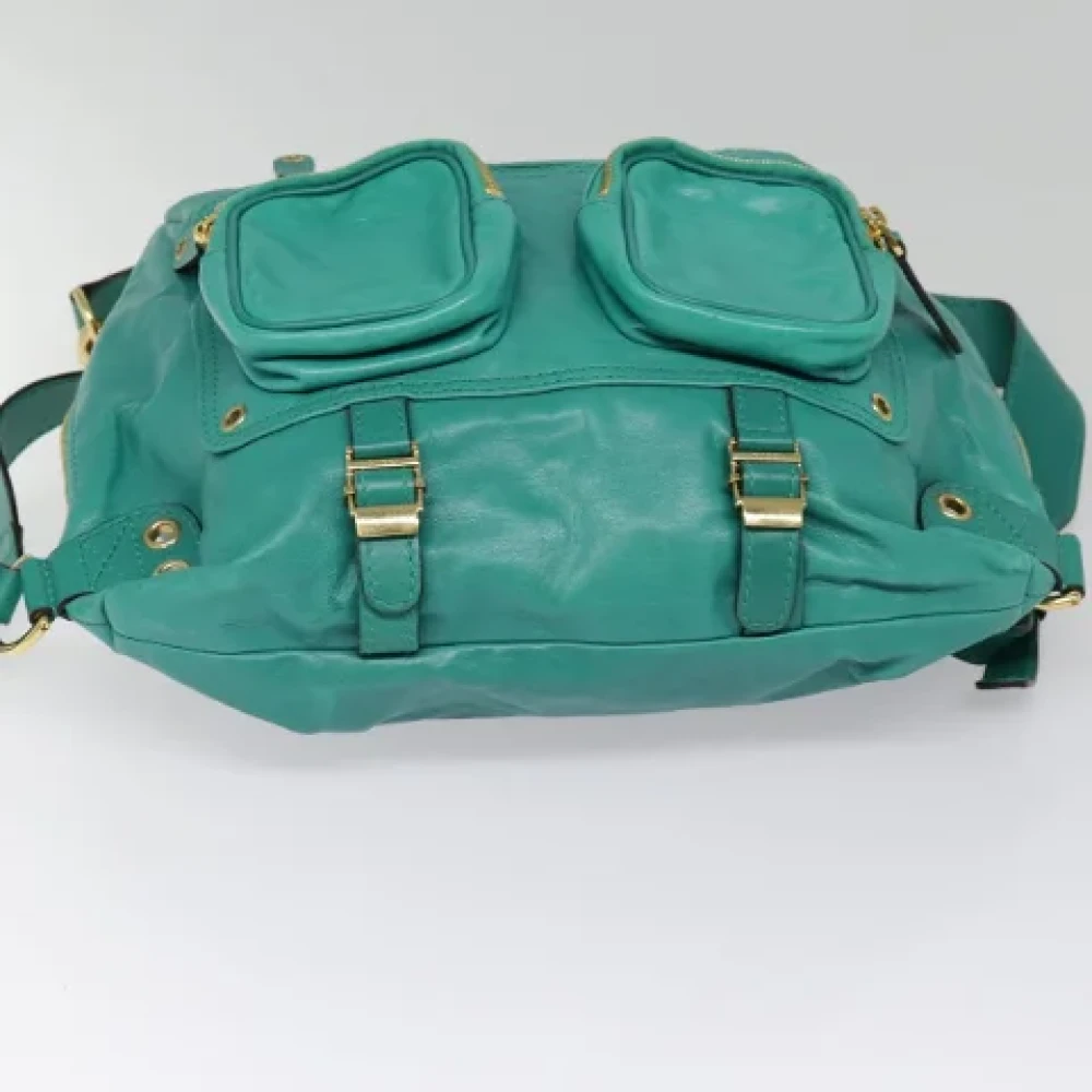 Gucci Vintage Pre-owned Leather shoulder-bags Green Dames