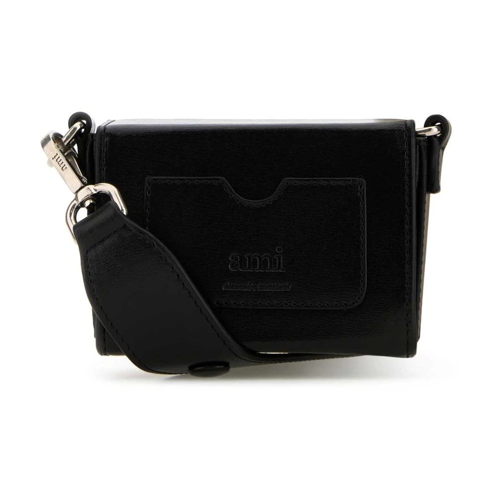 Ami Paris Zwarte Lederen Nana Schoudertas Black Dames