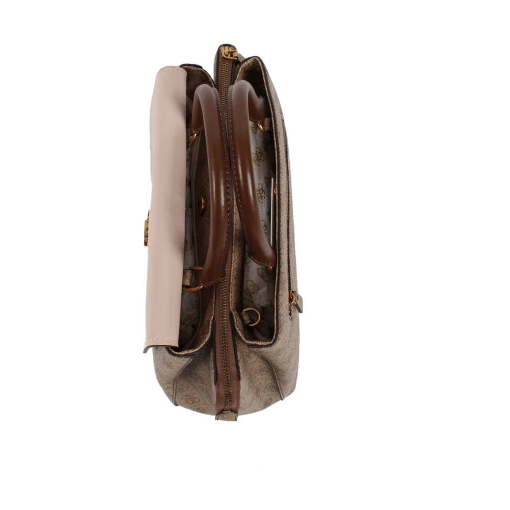 Guess Beige Schoudertas met Ritssluiting Brown Dames