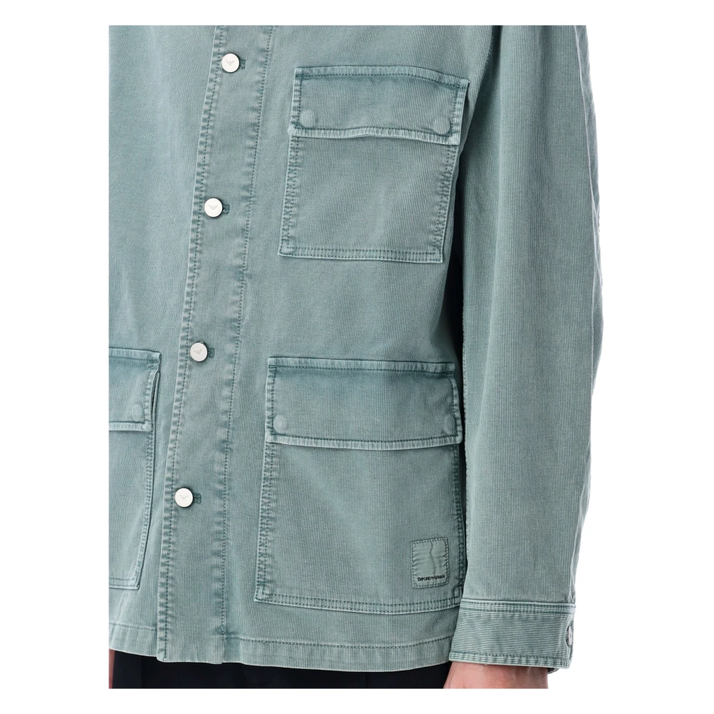Emporio Armani Blauwe ASV Vintage-Look Comfort Jas Blue Heren