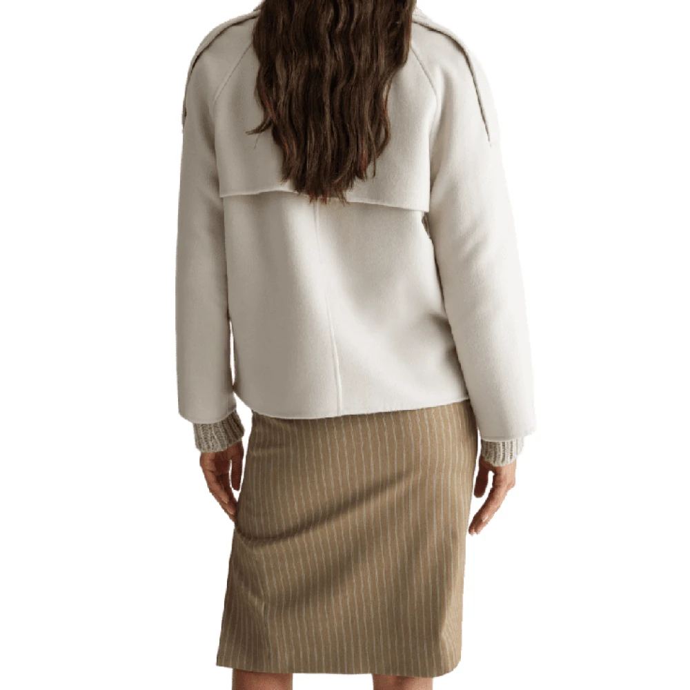 Liu Jo Dubbelbreasted Greige Beige Caban Jas Beige Dames