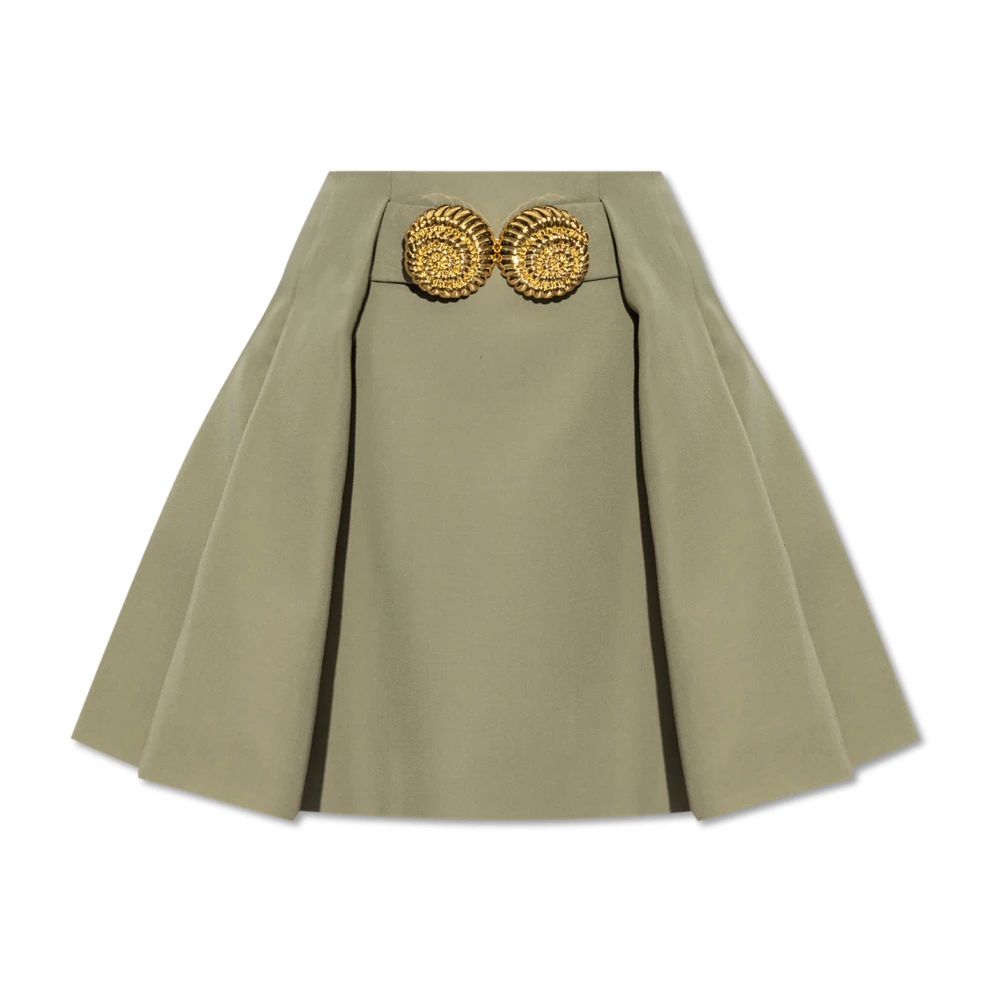Balmain Korte geplooide rok Green Dames