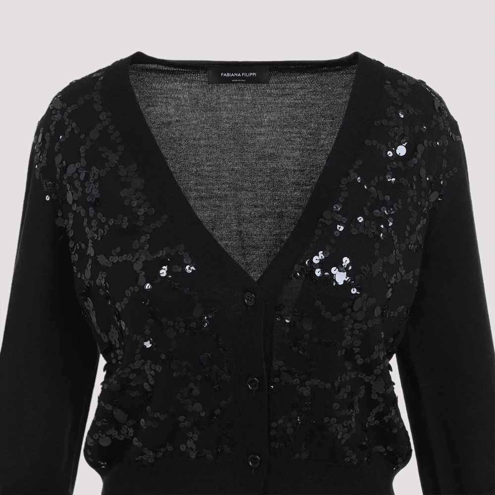 Fabiana Filippi Stijlvolle Nero Cardigan Black Dames