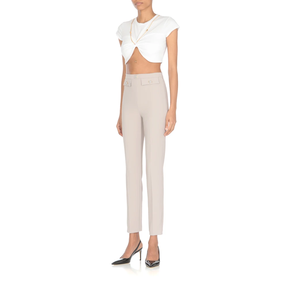 Elisabetta Franchi Slim-fit Trousers Gray Dames