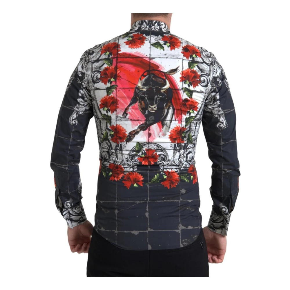 Dolce & Gabbana Bloemenprint overhemd met kraag Multicolor Heren
