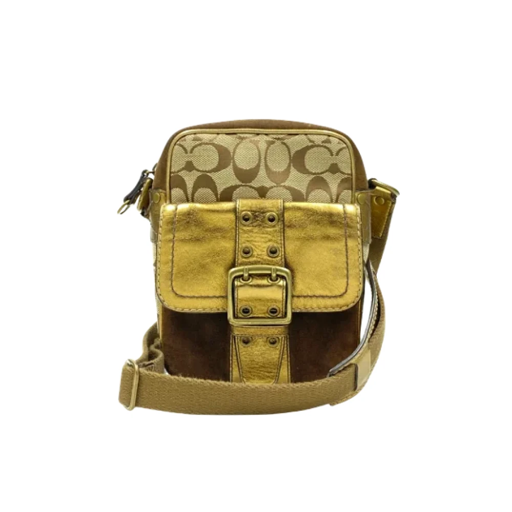 Coach Pre-owned Fabric crossbody-bags Yellow Dames