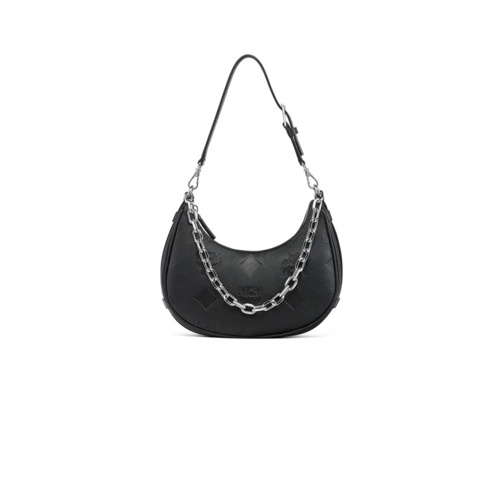 Mcm Black Aren Crescent Hobo Bag - Female - Shoulder Bags - One Size - Bags