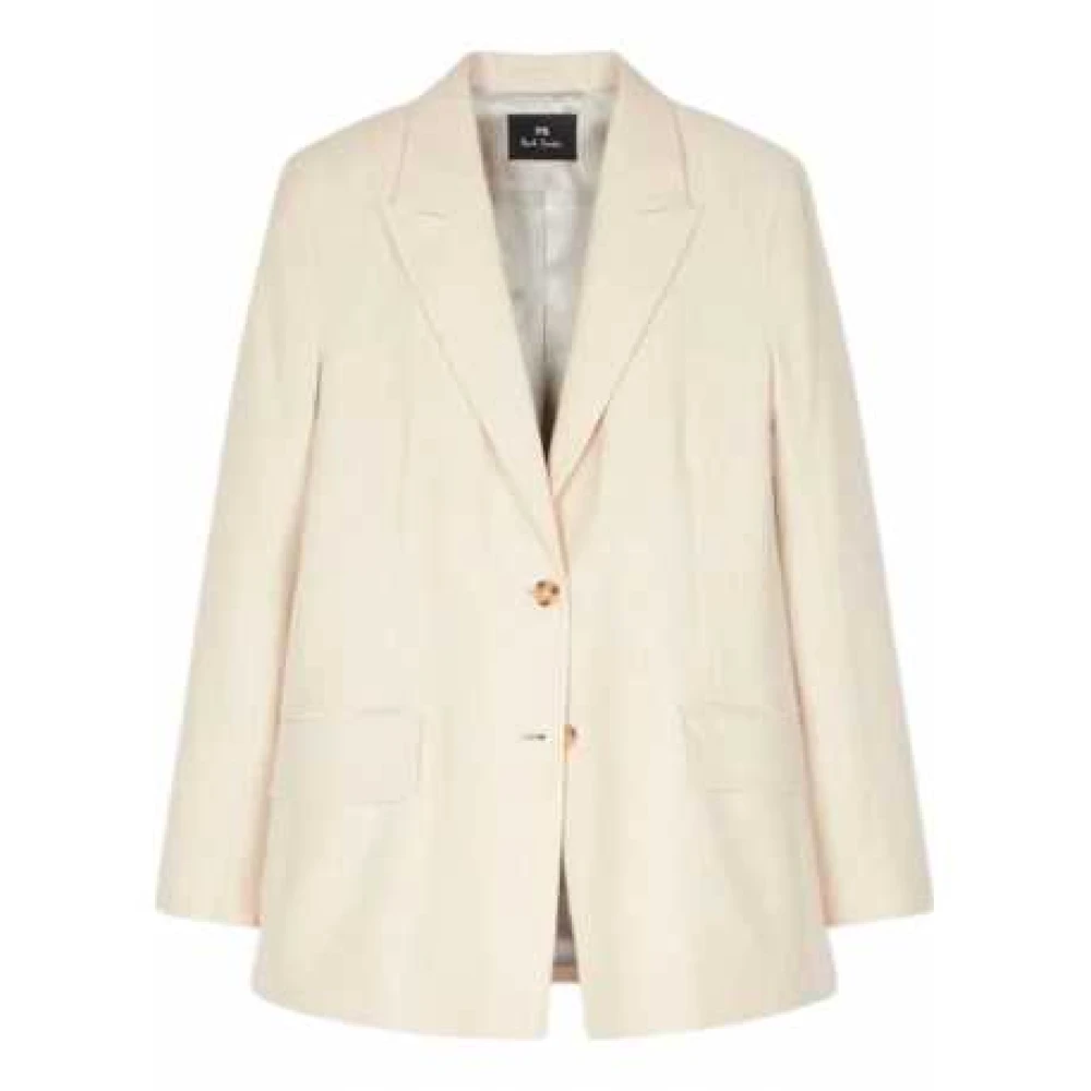 Paul Smith Gestreepte beige linnen katoenen blazer Beige Dames