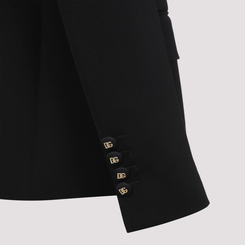 Dolce & Gabbana Zwarte Wollen Jas Elegante Damesmode Black Dames