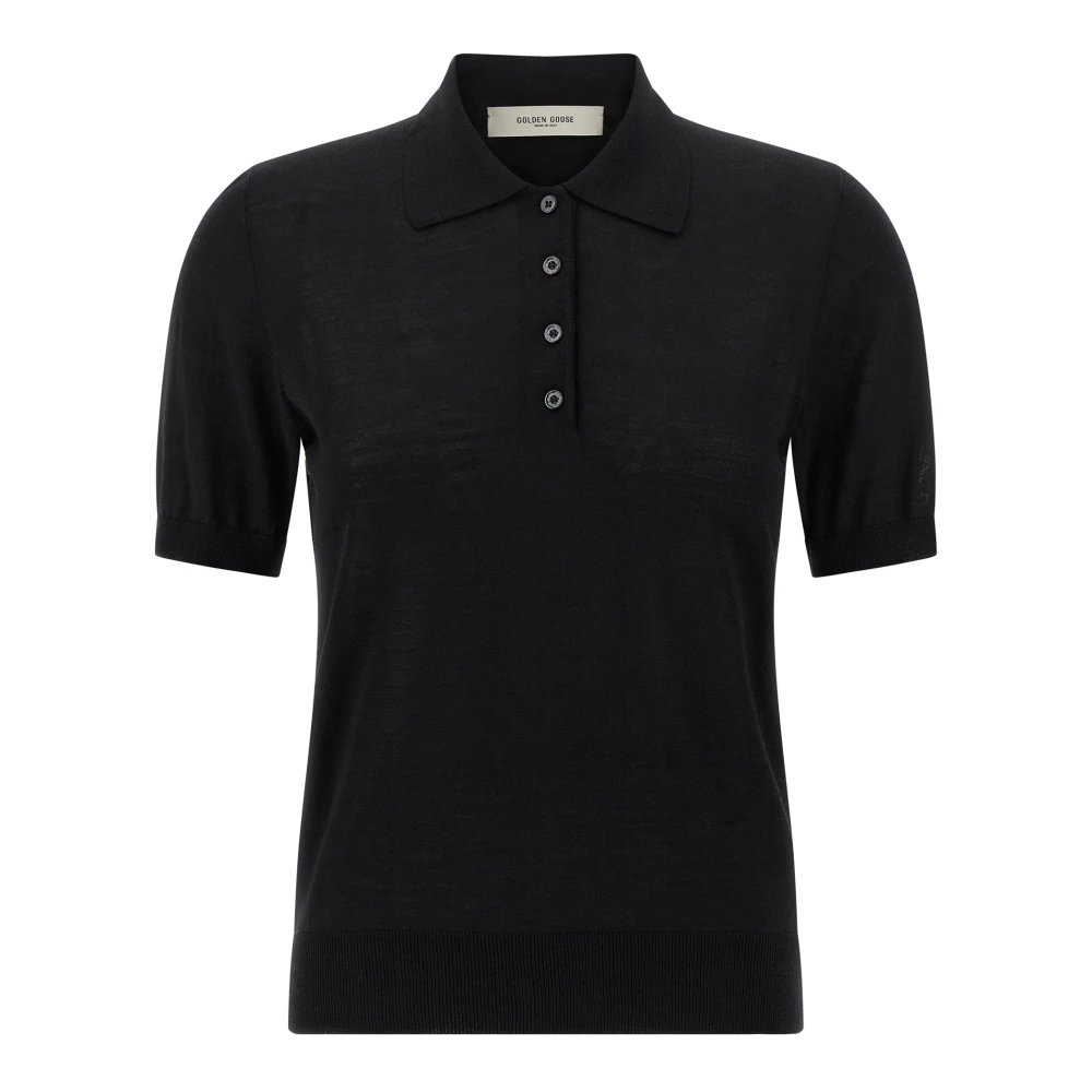Golden Goose Vrouw Zwart Tops Dames, S, Wol, Glenda Polo Shirt