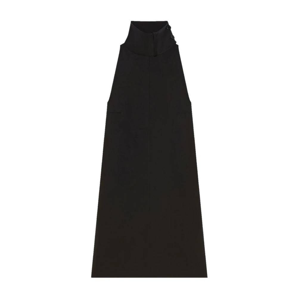 Courrèges Mockneck Jurk Sjaal Black Dames