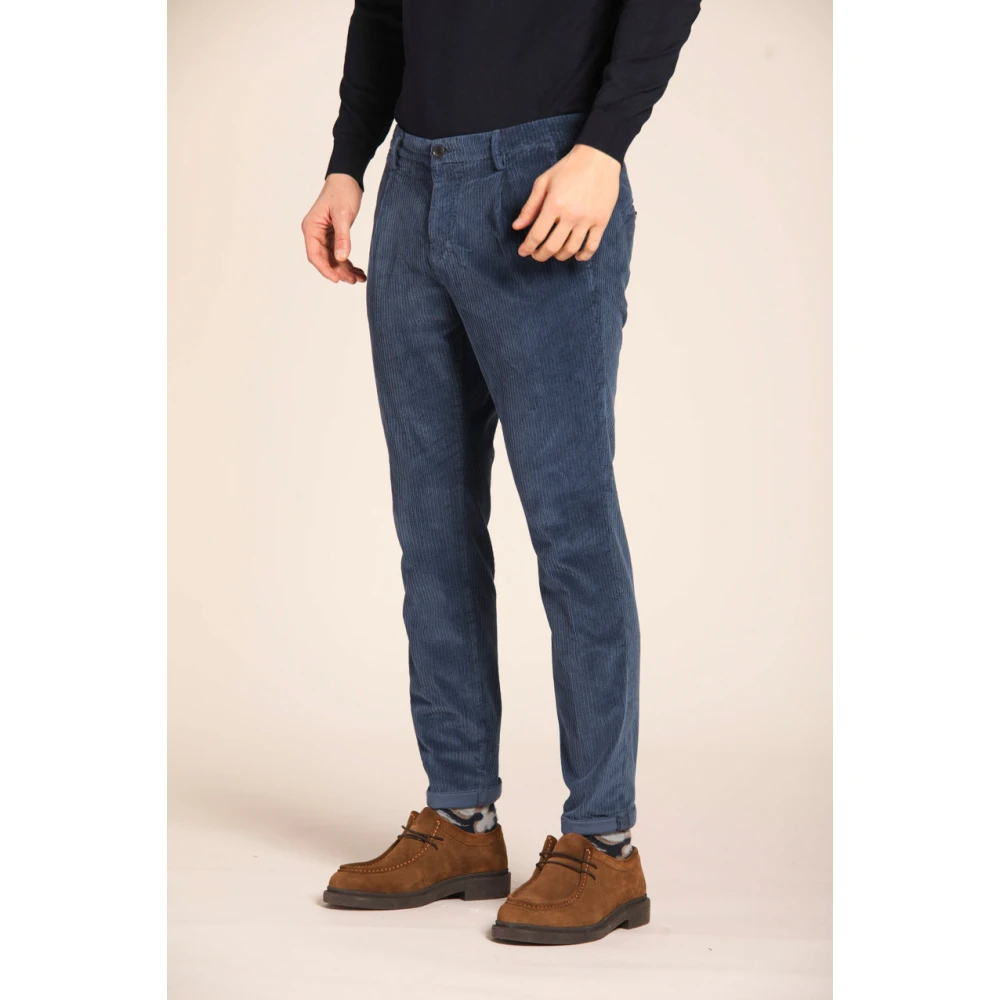 Mason's Fluweel chino broek wortel pasvorm Blue Heren
