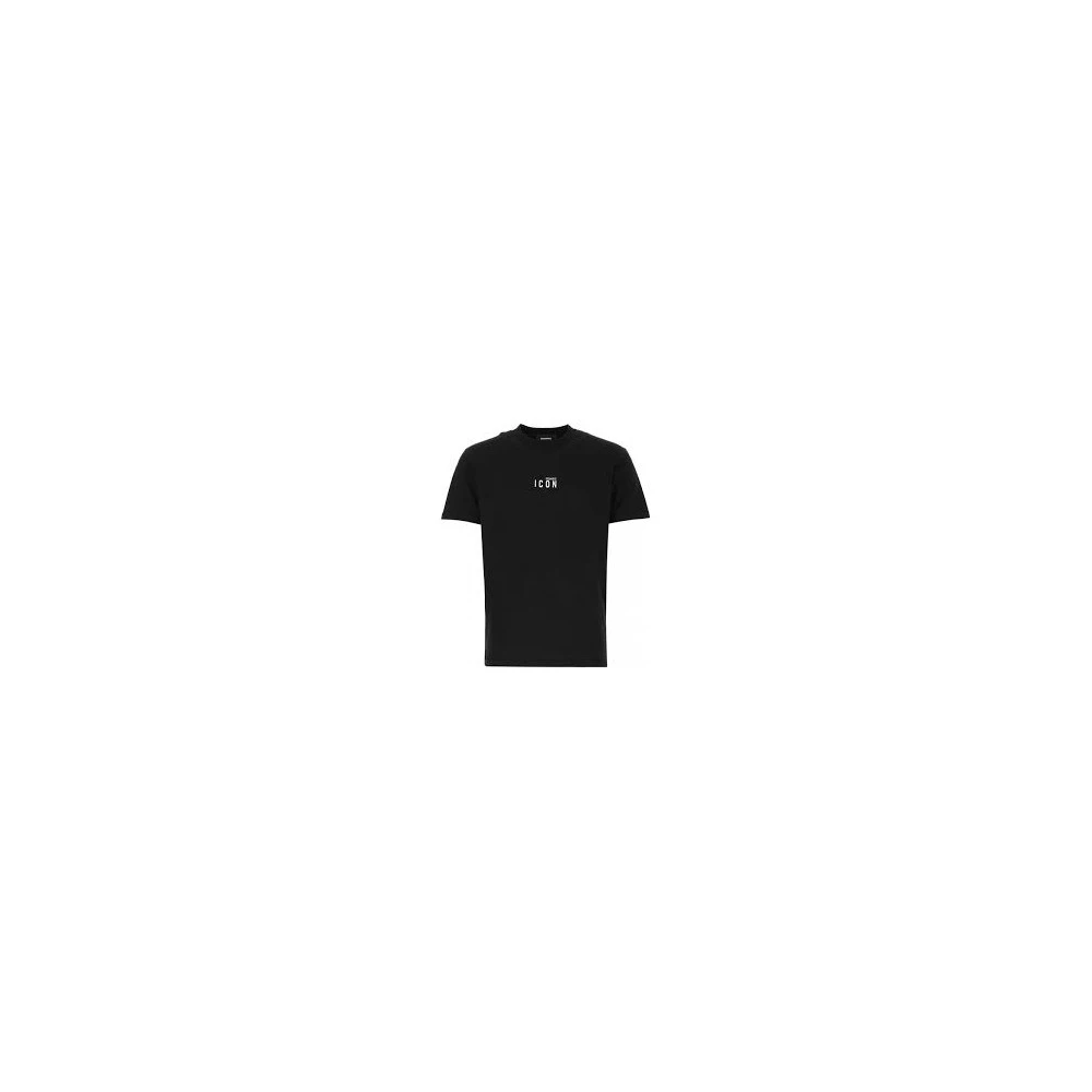 Dsquared2 Mannelijk Zwart Tops Heren, S, Katoen, T-Shirt Met Print