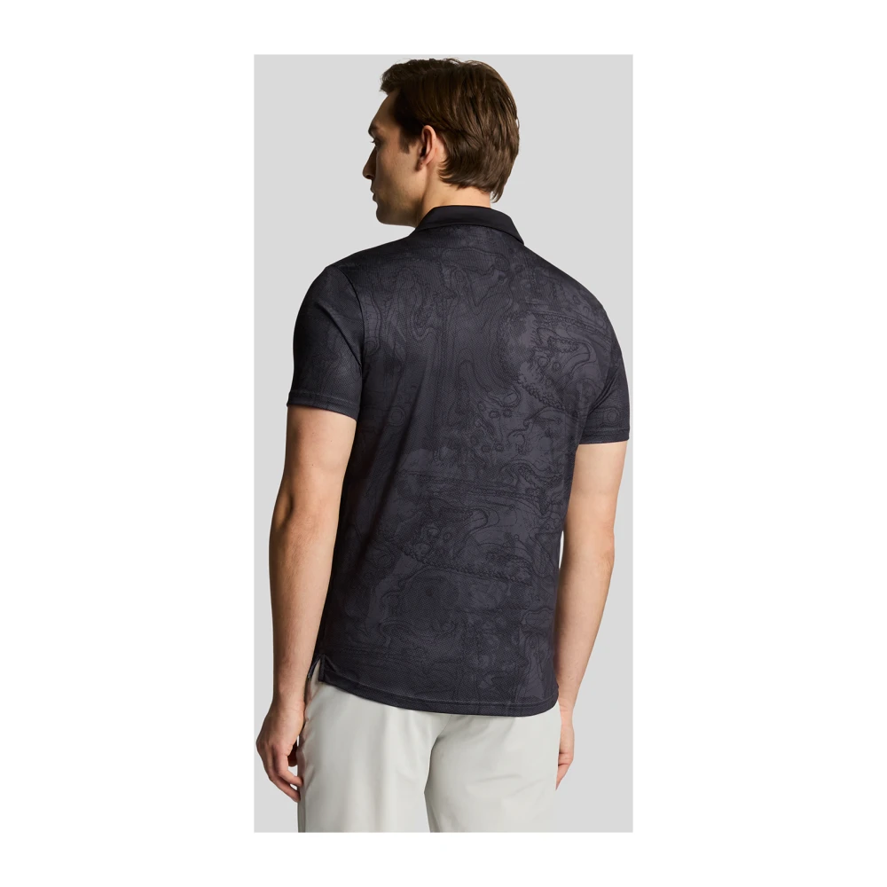 Lyle & Scott SS Polo Shirts Contour Gedrukt poloshirt Black Heren
