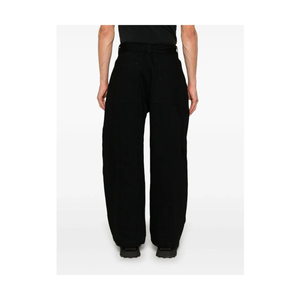 Studio Nicholson Zwarte Denim Wide Leg Jeans Black Heren