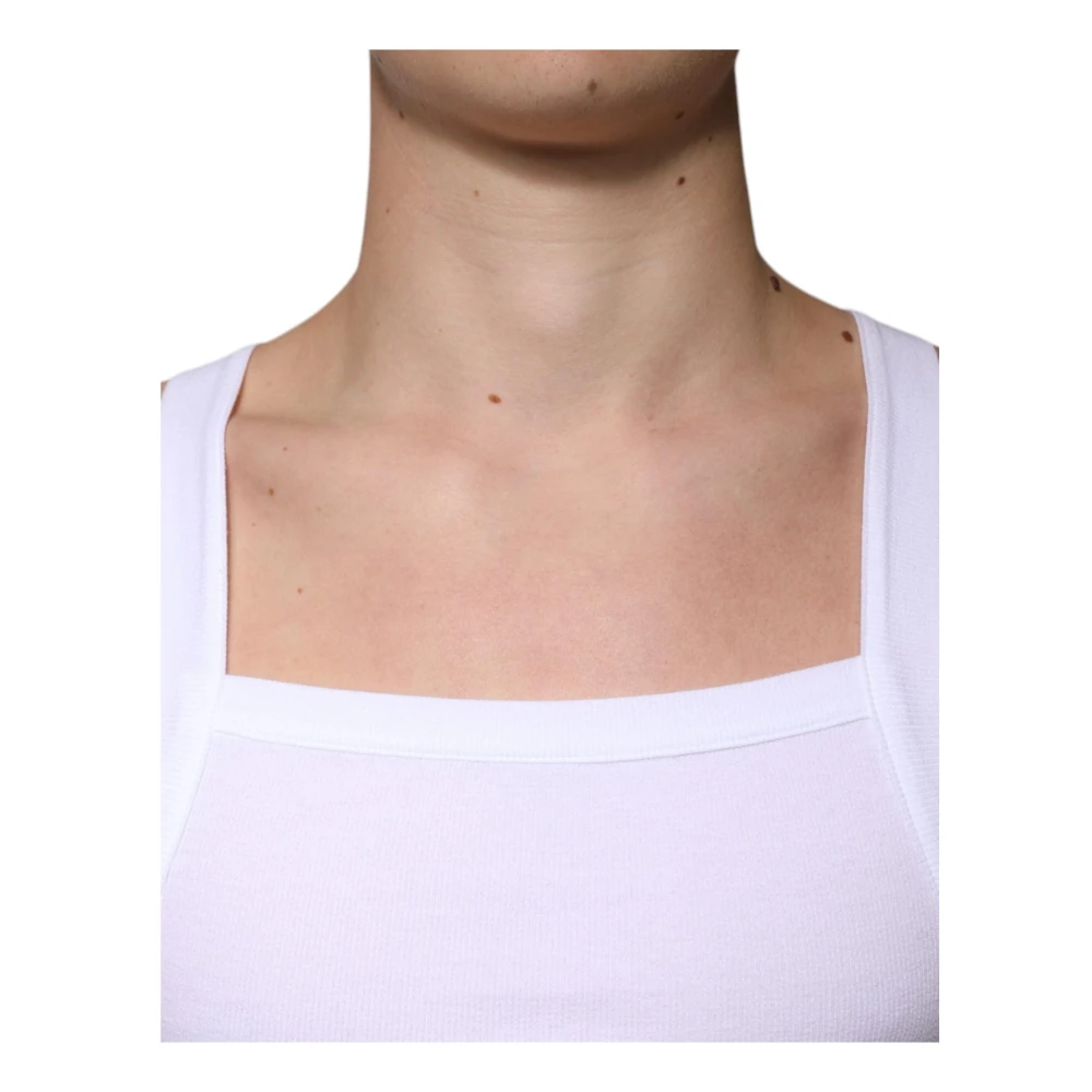 Dolce & Gabbana Witte Square Neck Tank Top White Heren