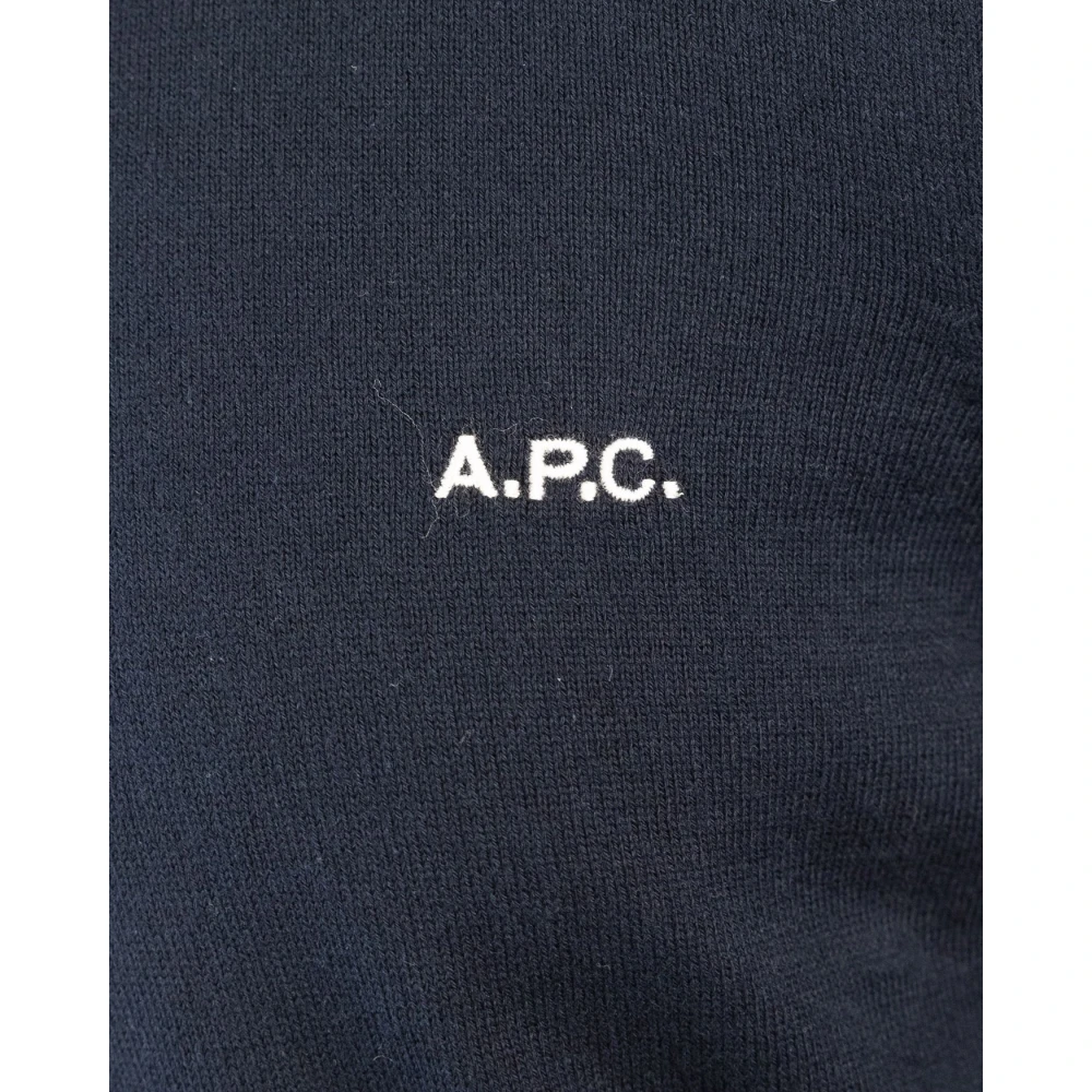 A.p.c. Crew Neck Sweater Blue Heren