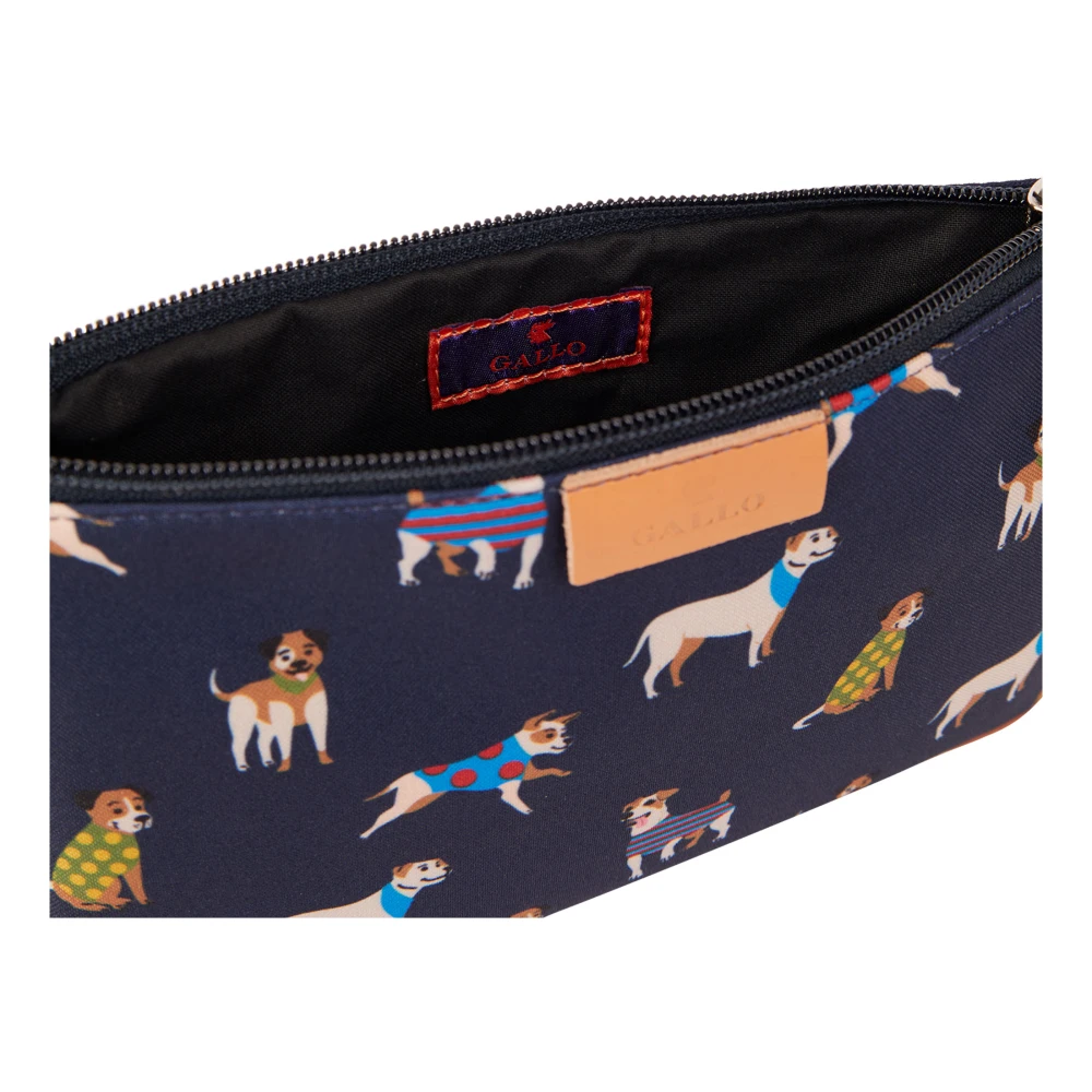 Gallo Moderne blauwe uniseks etui met hondenmotief Multicolor Dames