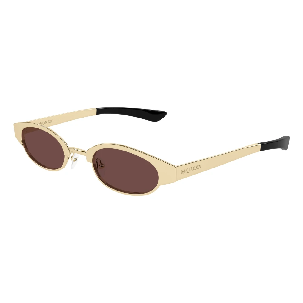 Alexander Mcqueen Unisex Yellow Sunglasses, 48 Mm, Gold/Brown Sunglasses Am0545s