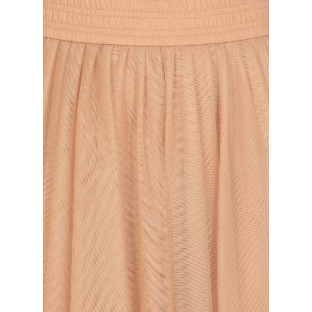 Fabiana Filippi Beige Tule Rok Elastische Taille Wijd Beige Dames
