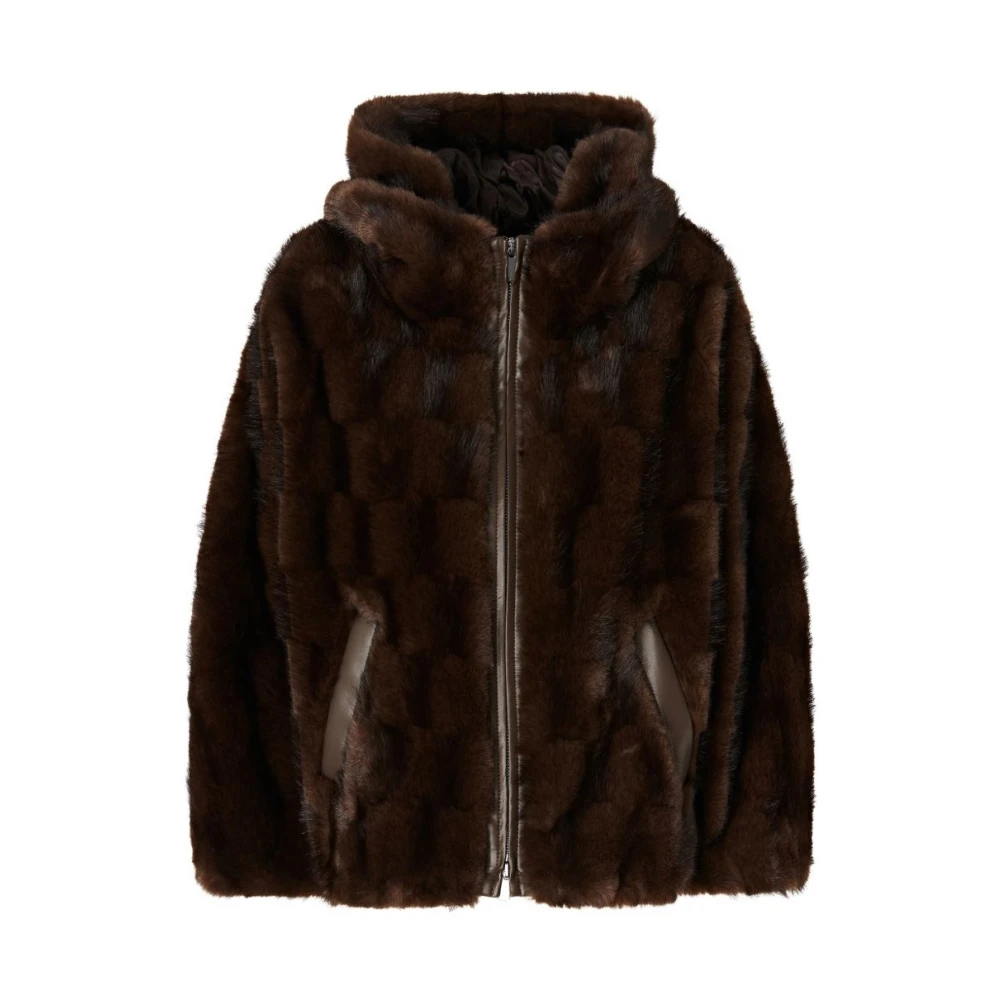 Pinko Vrouw Bruin Jassen Dames, Xs, Polyester, Cadetia Cape